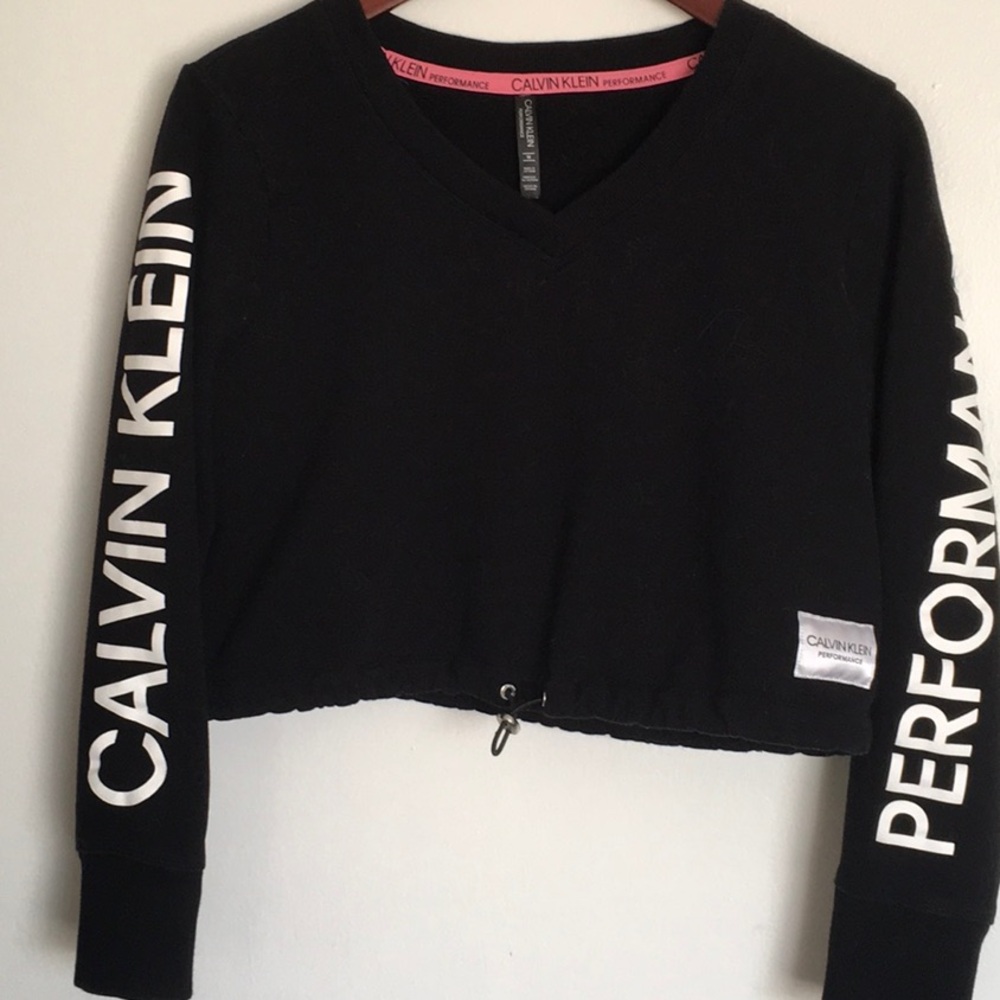 Calvin Klein Black Performance Cropped Top and Joggers Set M 108